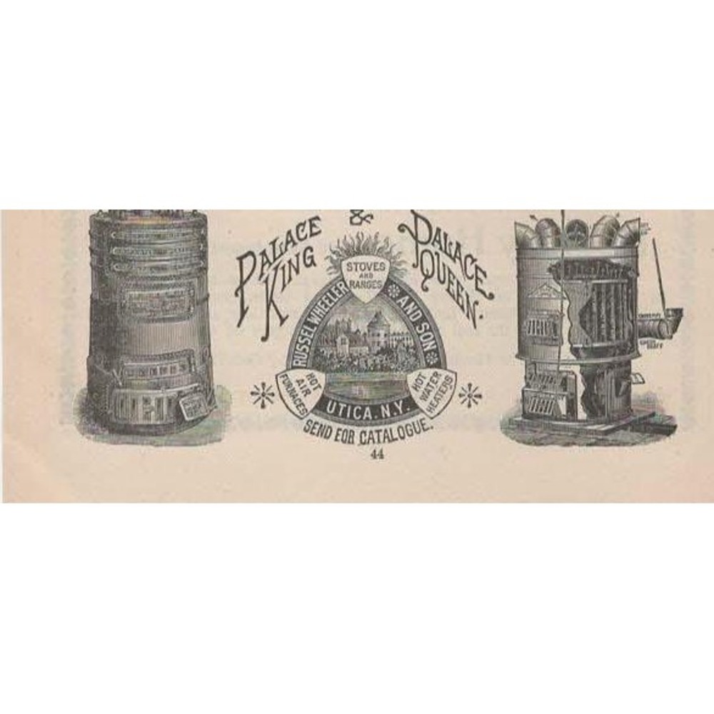Palace King And Queen Antique Stove Advertisement Print Ad Utica, NY Furnaces - Picture 1 of 1